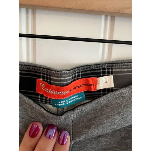 Anthropologie Cartonnier Gray Double Knit Cropped Wide-Leg Pants Size Small - Picture 3 of 5